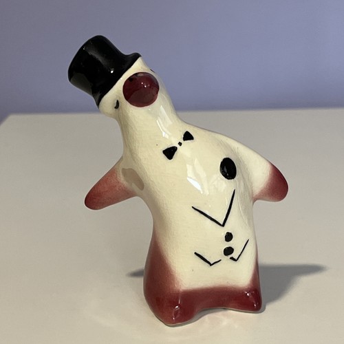 Sombrero de copa de pingüino coctelera de pimienta Nueva Inglaterra cerámica antropomórfica - Imagen 2 de 10