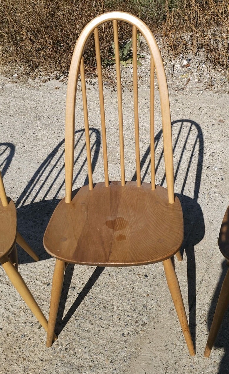 Vintage Ercol Blonde Drop Leaf Table & 4 Dining Chairs Set Delivery Available — image 16