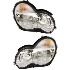 Headlight Set For 2001-04 Mercedes Benz C240 Left And Right Side W Bulb Halogen Headlight Set For 2001-04 Mercedes Benz C240 Left And Right Side W Bulb Halogen