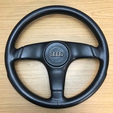 Genuine Audi (By Nardi) black leather steering wheel. 80, 90, S2, Coupe etc. 8A