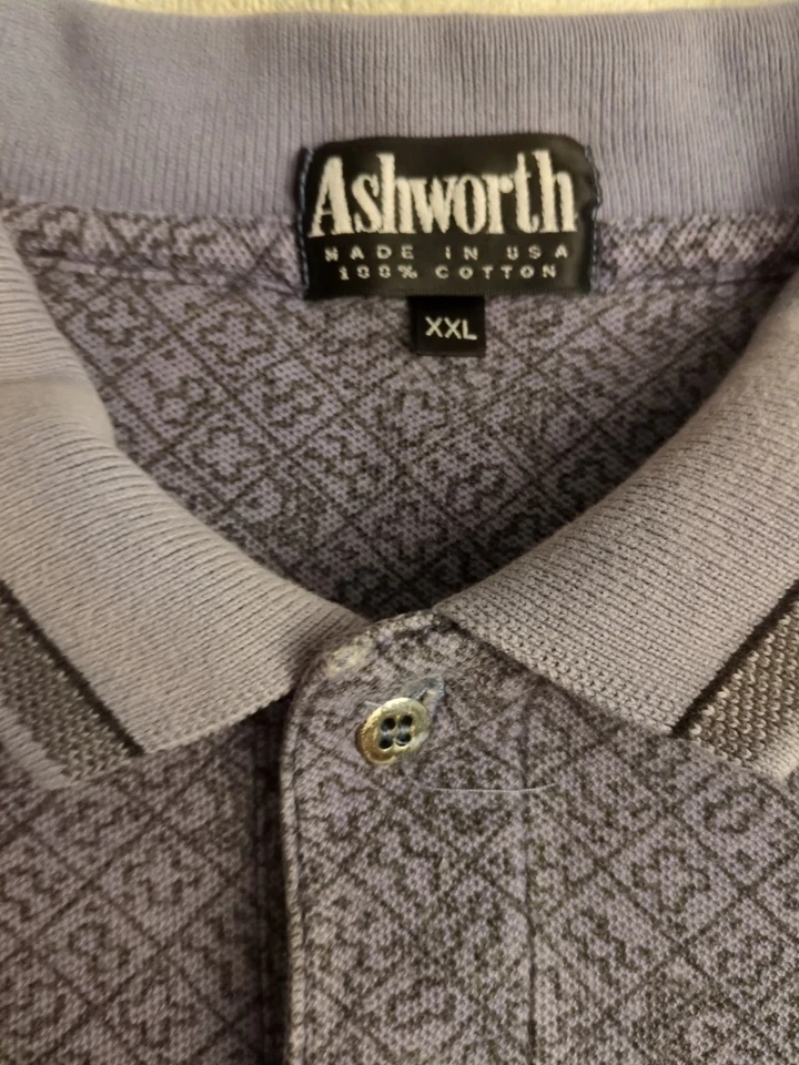 Camisa Polo Ashworth XXL De Colección Hecha en EE. UU. Algodón Patrón Golf Kirtland Country Cl Foto 2 de 4