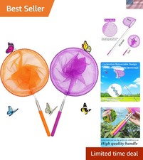 Stainless Steel Telescopic Butterfly Catching Nets - 2 Pack for Nature Lovers