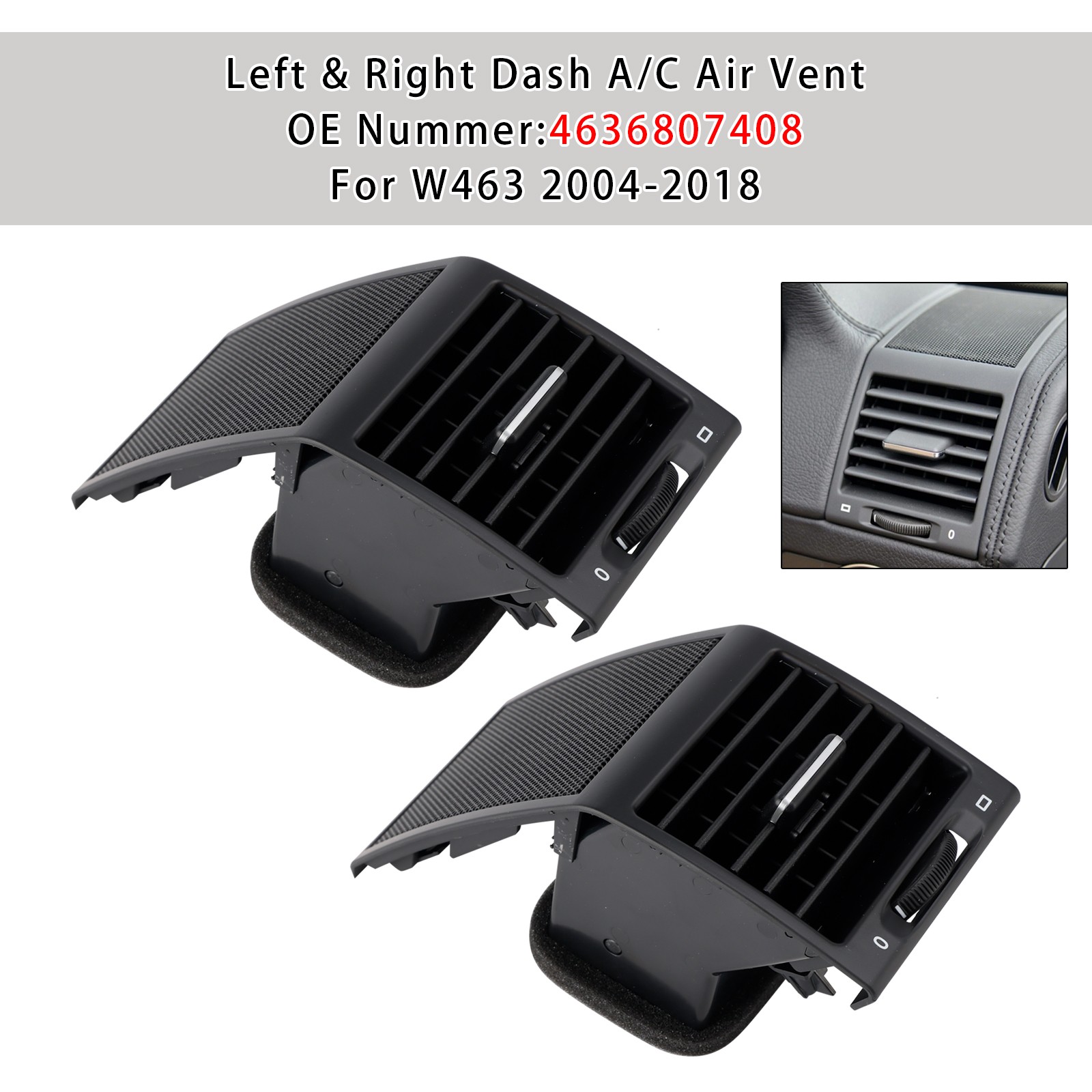 🕗Left & Right A/C Air Vent .4636807408 For Mercedes W463 G Class G500 G55 AMG