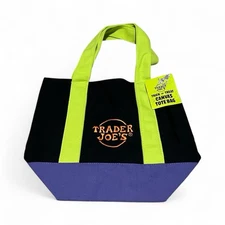 Trader Joe’s 🎃 Trick Or Treat 🎃 Mini Tote Bag - Black / Purple / Green