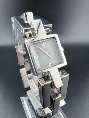 Emporio Armani Damen Uhr Quarz Edelstahl Schwarz Silber 20mm AR-5671 - Bild 1 von 4
