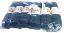 6 Skeins Bright Silk Wool Yarn Hand Woven 75g Metallic Sparkle Kong Blue