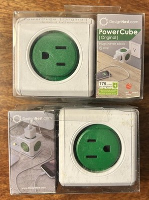 Lot of 2 Design Nest Original PowerCube Modular 5-Socket System Plug-In Block