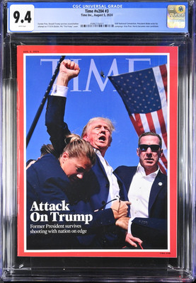 CGC 9.4 - ATTACK ON TRUMP TIME Magazine August 5, 2024 - Iconic Fist Pump Cover!