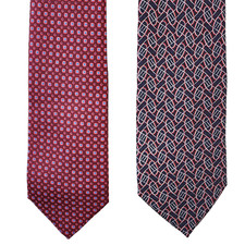 Jos A Bank Lot of 2 Men’s Long Neckties 100% Silk 62" x 3.5" Purple/Red - Italy