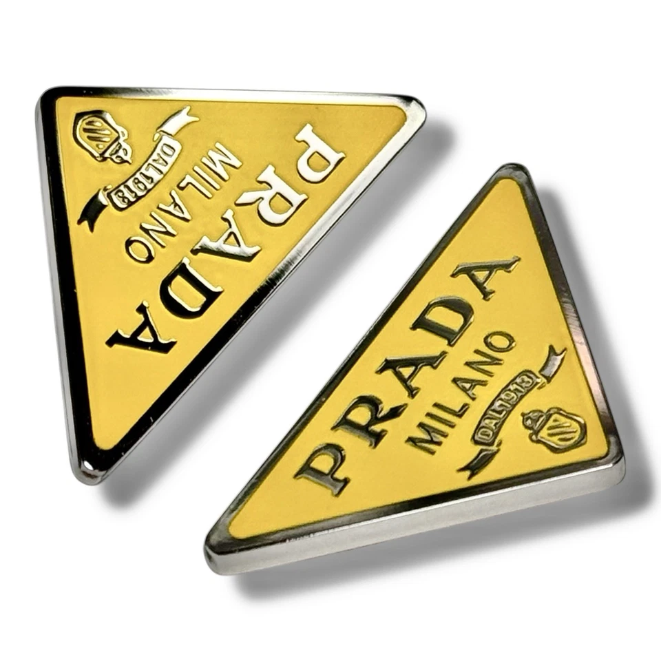 PRADA SPR 09ZS 10ZS amarillo/plateado logotipo lateral de repuesto con tornillos par genuino Foto 3 de 4
