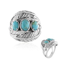 Cavill Damen Silberring Silber 925 Mit Kingman TüRkis 1,32Ct Oval