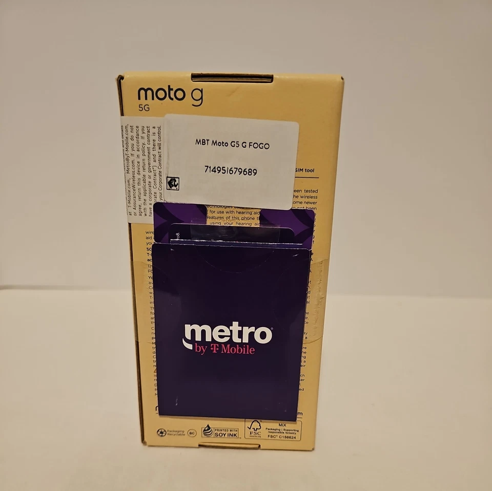 New/Sealed - Metro by T-Mobile Motorola G 5G 128GB - 4GB - Prepaid - Image 3 of 4
