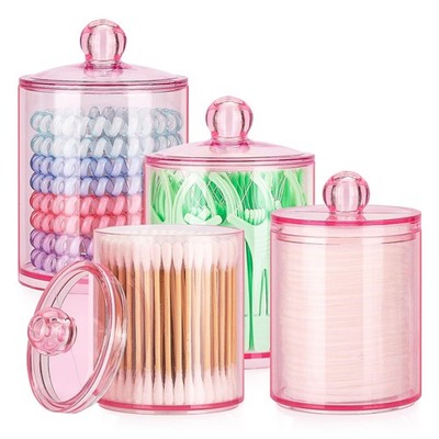 12 oz & 10 oz Qtip Holder - 4 Pack Restroom Bathroom Organizers and Storage C...
