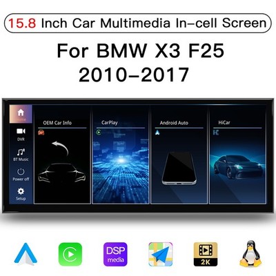15.8''TouchScreen Wireless Carplay For BMW X3 F25 2014-2017 NBT GPS Multimedia