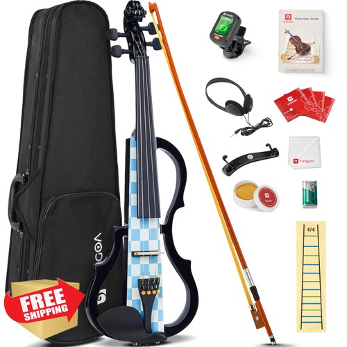 Vangoa 4/4 Electric Violin Kit Blue