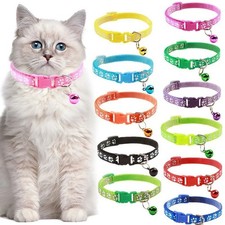 Cat Collar Reflective Safety Breakaway Adjustable Kitten Collar with Bell