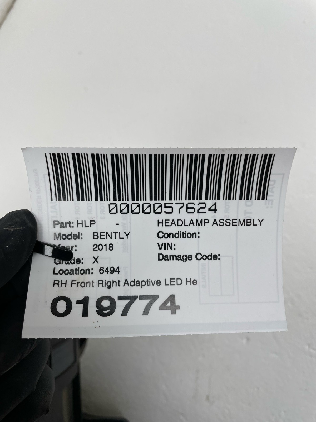 2015-2020 BENTLEY BENTAYGA OEM Front Right Adaptive LED Head Light Lamp Assembly