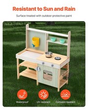 Mud Kitchen Kids, Wooden Toy Play Kitchen Set, Outdoor Toddler Grocery