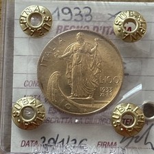 MONETA ORO REGNO D'ITALIA VITTORIO EMANUELE III 100 LIRE PRORA 1933 XI RARA qFDC