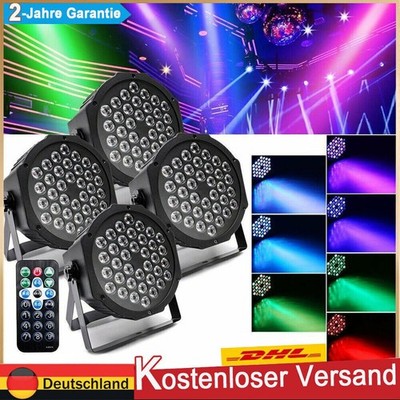 4x Multi-Color RGB PAR Stage Show Strahler 36W mit Fernbedienung + DMX NEU