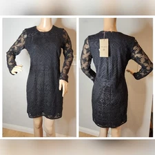 NWT Isabel Marant × H&M Size 10 Black Lace Mini Dress Women's 
