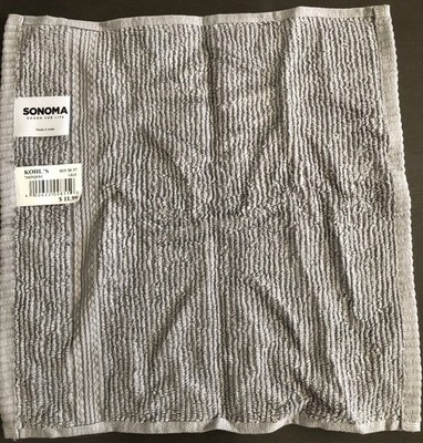 Bathroom Face Cloth and Hand Towel Color Gray Includes Two Items