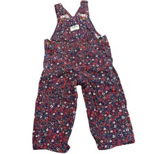 Oshkosh 12 month floral overalls baby girl navy red