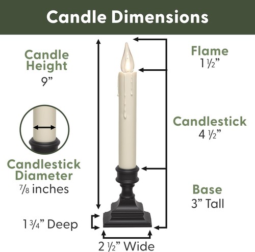 612 Vermont Vintage LED Battery Operated Window Candles with Antique Bronze  - Picture 4 of 5