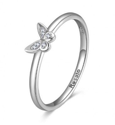 PINK STORIES 925 Silver Ring RZA023X Size 8 Butterfly Silver
