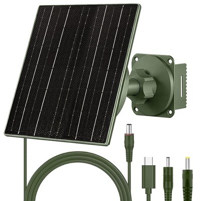 FUTUREZEN 10W Solar Panel for Trail Cameras, DC & USB-C Solar Charger with 10...