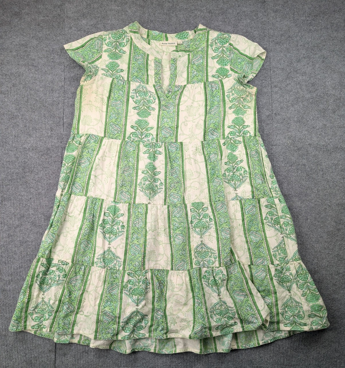 Roller Rabbit Dress Womens Small Floral Boho Cotton Relaxed Coastal Summer Boho