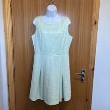 Joe Browns Dress Women's Size UK 14 Mint Green Sleeveless Textured Fit & Flare