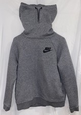 Women  s Nike Funnel Neck Hoodie Pullover Sweatshirt, Dark Gray, Small, EUC