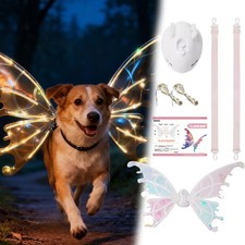 Light up Fairy Wings Pet Glowing Wings Costume with LED Lights Christmas Cosplay