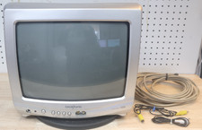 Used Vintage Working 2004 Silver Broksonic 13 CRT TV CTGV-4563TCT - No Remote