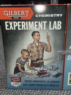 Vintage 1958 Gilbert #12045 Chemistry Experiment Lab Set Toy Used