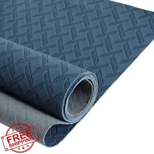 Marine Vinyl Fabric Blue Upholstery Faux Leather 36"x61" Car Decor