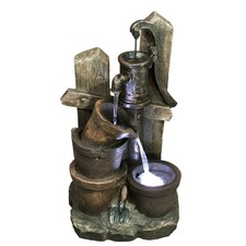 Zimmerbrunnen LED, Springbrunnen, Wasserspiel, Wasserfall Brunnen, Dekobrunnen