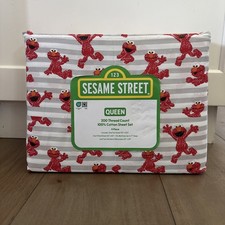 Sesame Street ELMO - QUEEN 4-Piece Cotton Sheet Set - 200 TC New