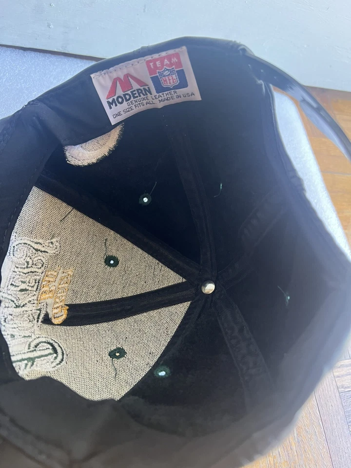 Винтажная кожаная бейсболка 90-х Green Bay Packers сделано в США команда НФЛ - Изображение 4 из 4