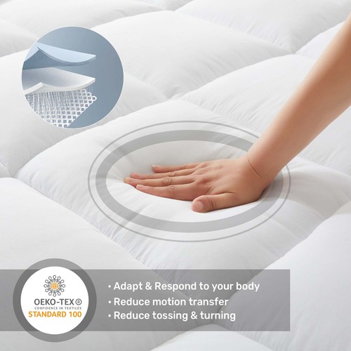 Peace Nest Plush Ultra Loft Comfort Mattress Topper, King or Queen 3" Thick - Picture 2 of 8