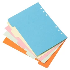 Viapuice 8.3x6" Binder Index Dividers, 4 Set 5 Tabs 6 Holes Insertable Page