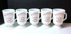 Vintage Fire King "Williamston Area Centennial" 5-Milk Glass Pedestal Mugs USA