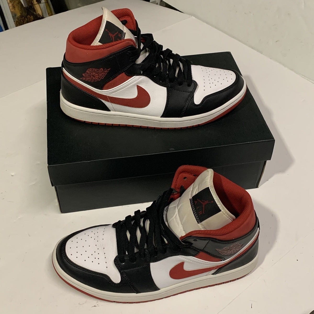 Nike Air Jordan 1 Mid Mens 10.5 Shoes Metallic Red Gym Red