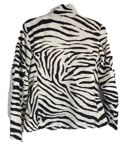 Chaqueta Deportiva Ralph Lauren Cremallera Completa Marrón Estampado Cebra - Grande - Minorista $169 Foto 2 de 4