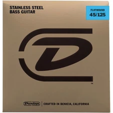 Dunlop DBFS 5-Strng Flatwound Bass String Set .45-125, New!
