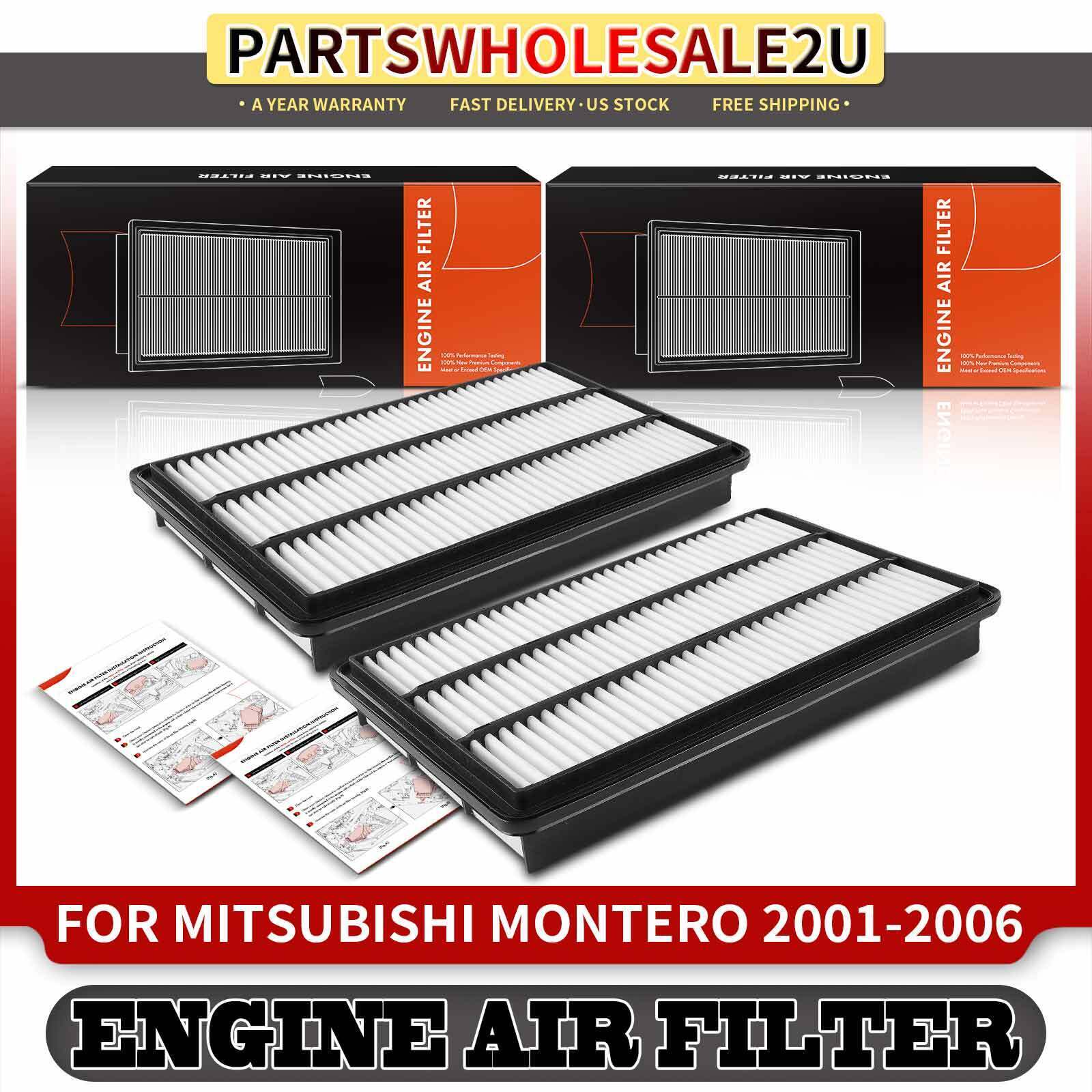 2x Engine Air Filter for Mitsubishi Montero 2001-2006 V6 3.5L 3.8L Rigid Panel