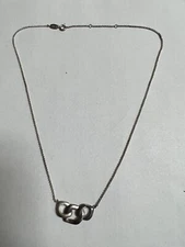 BOMA SS Hammered Curb Link Pendant Necklace 19.5" [033GRW]