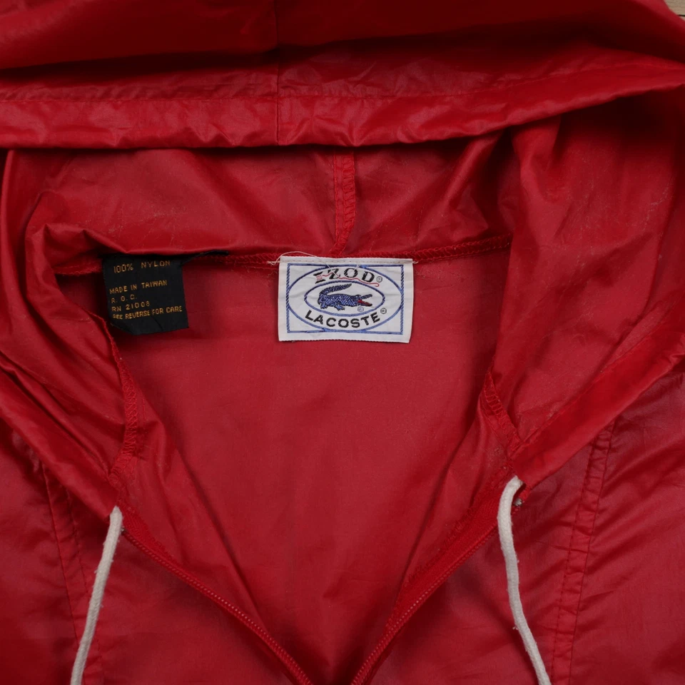 Chaqueta cortavientos vintage Lacoste L años 80 Izod Pullover rojo Foto 3 de 4