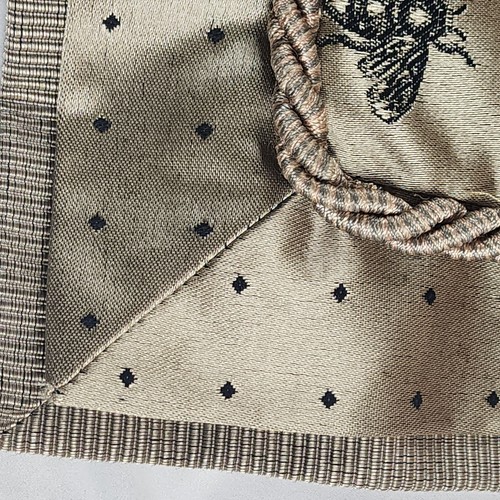 Decorator Pillow Cover Satin Taupe Jacquard Bee French Scroll Cording 30 x 30 in - Picture 8 of 12